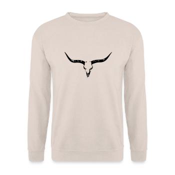 Buffalo Skull - Unisex Pullover - Sand - Vorne - Alina (178cm) & Michal (187cm)