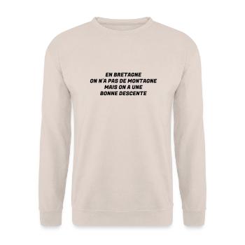 Bretagne / Breton / Bretonne / Breizh / Bzh - Sweat-shirt Unisexe - sable - Devant - Alina (178cm) & Michal (187cm)