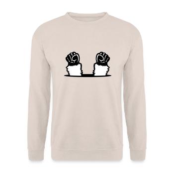 Les poings de lama soulèvent le trou de sol de la rébellion des singes - Sweat-shirt Unisexe - sable - Devant - Alina (178cm) & Michal (187cm)