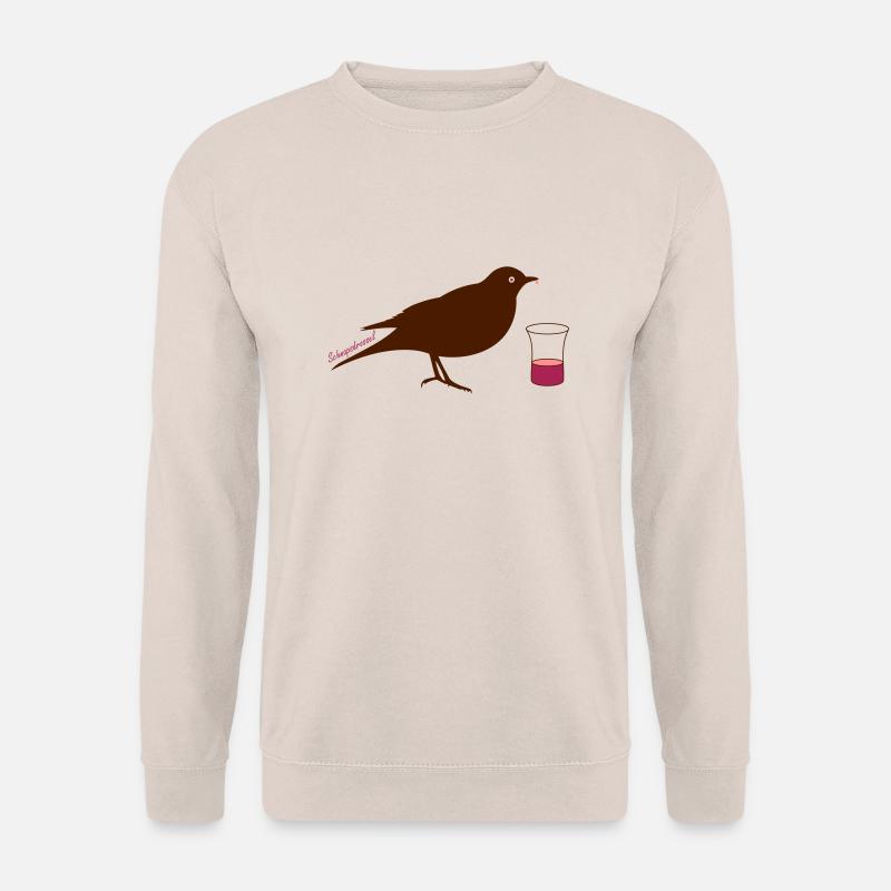 Schnapsdrossel mit Glas - Unisex Pullover - Sand
