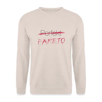 Perfekt? Nein: Pareto! - Unisex Pullover - Sand - Vorne - Alina (178cm) & Michal (187cm)