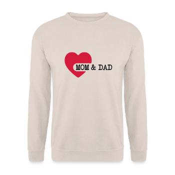 love_mom_and_dad__f2 - Sweat-shirt Unisexe - sable - Devant - Alina (178cm) & Michal (187cm)