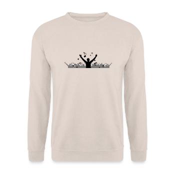 Menschen - Konzert Festival - Unisex Pullover - Sand - Vorne - Alina (178cm) & Michal (187cm)
