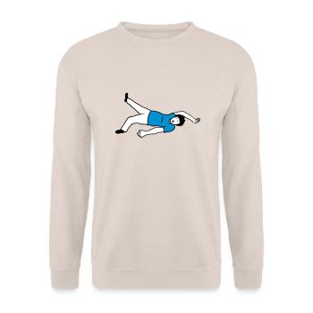 Ohnmächtiger Mann Design - Unisex Pullover - Sand - Vorne - Alina (178cm) & Michal (187cm)
