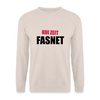 Koi Zeit Fasnet - Unisex Pullover - Sand - Vorne - Alina (178cm) & Michal (187cm)