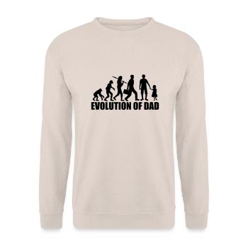 text evolution of dad dad father and daughter father - Unisex Sweatshirt - sand - Front - Alina (178cm) & Michal (187cm)