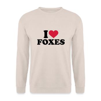 I love foxes - Unisex Sweatshirt - sand - Front - Alina (178cm) & Michal (187cm)