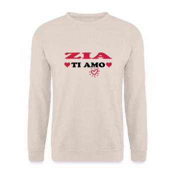 Zia ti amo - Unisex Sweatshirt - sand - Front - Alina (178cm) & Michal (187cm)