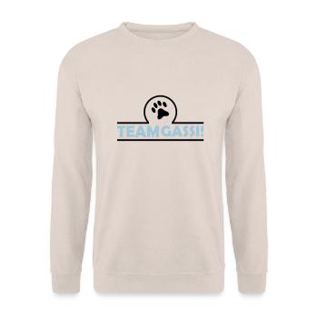 team_gassi_002 - Unisex Pullover - Sand - Vorne - Alina (178cm) & Michal (187cm)