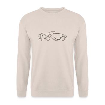 Oldtimer Cabrio Hot Rod Tribal - Unisex Pullover - Sand - Vorne - Alina (178cm) & Michal (187cm)