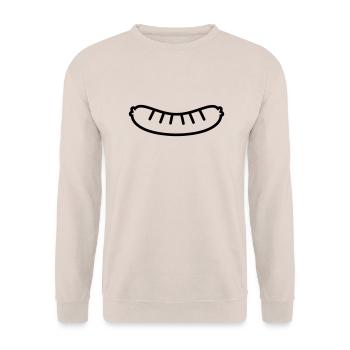 Sausage Outline - Unisex Sweatshirt - sand - Front - Alina (178cm) & Michal (187cm)