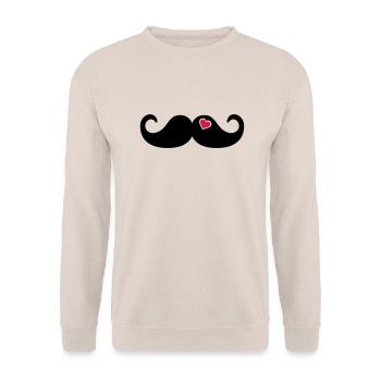 Mustache Bart - Unisex Pullover - Sand - Vorne - Alina (178cm) & Michal (187cm)