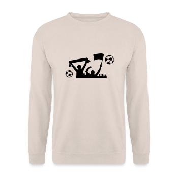 Fans Fussball - Unisex Pullover - Sand - Vorne - Alina (178cm) & Michal (187cm)