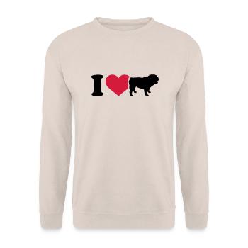 Bulldogge - Unisex Pullover - Sand - Vorne - Alina (178cm) & Michal (187cm)