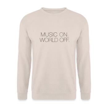 Music On, World Off. - Unisex Pullover - Sand - Vorne - Alina (178cm) & Michal (187cm)