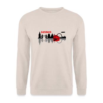 london skyline - Unisex Pullover - Sand - Vorne - Alina (178cm) & Michal (187cm)