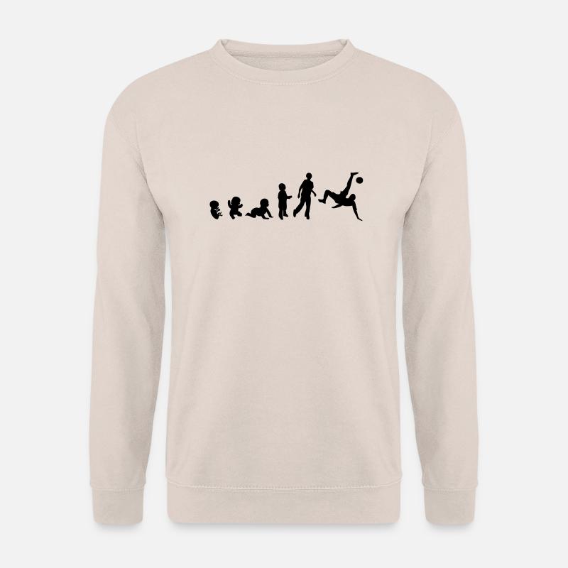 Evolution Mensch Männer Sport Fußball Blei - Unisex Pullover - Sand