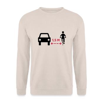 Abstand halten! - Unisex Pullover - Sand - Vorne - Alina (178cm) & Michal (187cm)