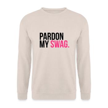 pardon my swag - Unisex Sweatshirt - sand - Front - Alina (178cm) & Michal (187cm)