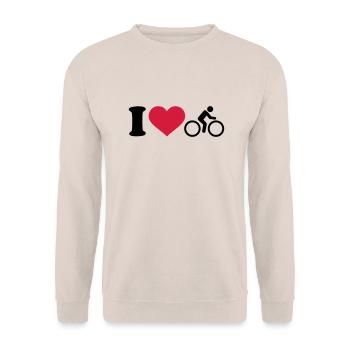 I love Cycling - Unisex Sweatshirt - sand - Front - Alina (178cm) & Michal (187cm)