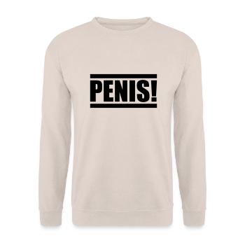 penis design - Unisex Pullover - Sand - Vorne - Alina (178cm) & Michal (187cm)