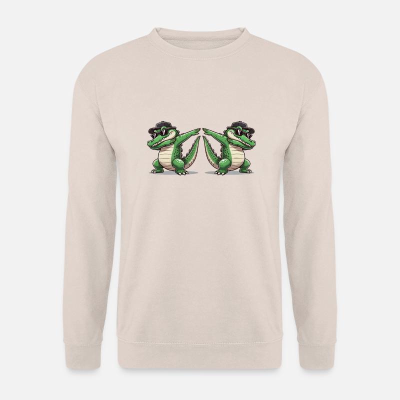 Crocodile Comic Dabbing 2 - Unisex Sweatshirt - sand
