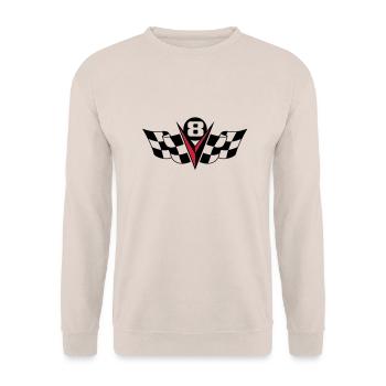 V8 Power 2c - Unisex Pullover - Sand - Vorne - Alina (178cm) & Michal (187cm)