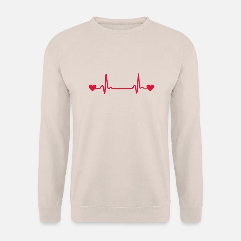 Herzschlag, Herz, EKG - Unisex Pullover - Sand