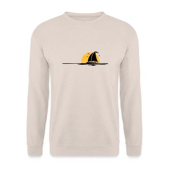 Schiffe - Segelboot Sonne - Unisex Pullover - Sand - Vorne - Alina (178cm) & Michal (187cm)