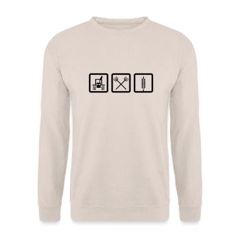 Farmer - Unisex Sweatshirt - sand - Front - Alina (178cm) & Michal (187cm)