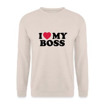 I love my boss - Sweat-shirt Unisexe - sable - Devant - Alina (178cm) & Michal (187cm)
