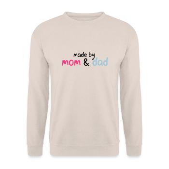 made by mom & dad - Unisex Sweatshirt - sand - Front - Alina (178cm) & Michal (187cm)