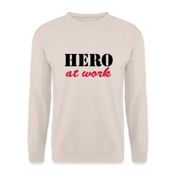Hero at work - Unisex Sweatshirt - sand - Front - Alina (178cm) & Michal (187cm)