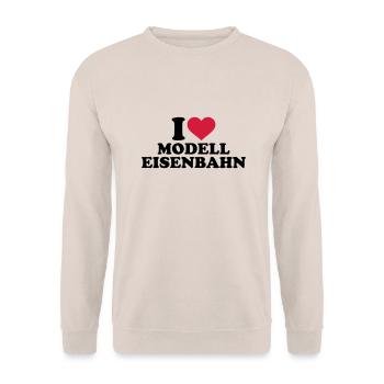 Modelleisenbahn - Unisex Pullover - Sand - Vorne - Alina (178cm) & Michal (187cm)