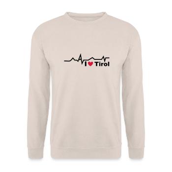 Herzschlag Tirol - Unisex Pullover - Sand - Vorne - Alina (178cm) & Michal (187cm)
