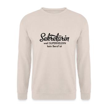Sekretärin - Unisex Pullover - Sand - Vorne - Alina (178cm) & Michal (187cm)