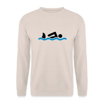 schwimmen - Unisex Sweatshirt - sand - Front - Alina (178cm) & Michal (187cm)