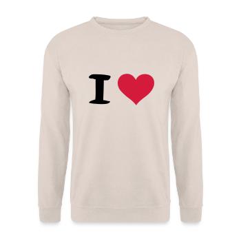 i heart - Unisex Pullover - Sand - Vorne - Alina (178cm) & Michal (187cm)