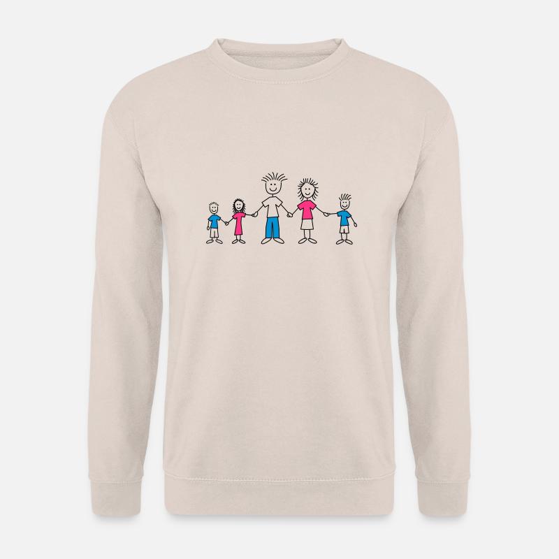 doodle_family_3c - Unisex Pullover - Sand