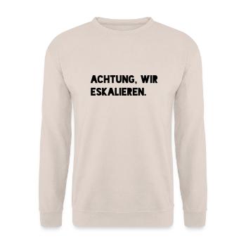Eskalieren - Unisex Pullover - Sand - Vorne - Alina (178cm) & Michal (187cm)
