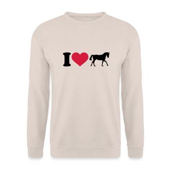 I love Horses - Unisex Sweatshirt - sand - Front - Alina (178cm) & Michal (187cm)