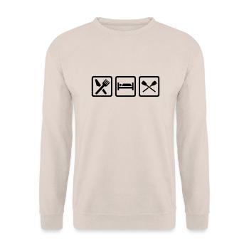 Eat Sleep Aviron - Sweat-shirt Unisexe - sable - Devant - Alina (178cm) & Michal (187cm)