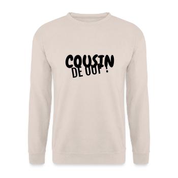 Onkel / Tante / Vetter / Cousin / Kusine - Unisex Pullover - Sand - Vorne - Alina (178cm) & Michal (187cm)