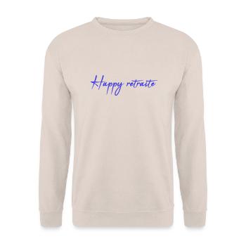 RETIREMENT. RETIREMENT. RETIRED. RETIREMENT - Unisex Sweatshirt - sand - Front - Alina (178cm) & Michal (187cm)