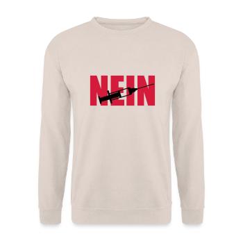 No syringe - Unisex Sweatshirt - sand - Front - Alina (178cm) & Michal (187cm)