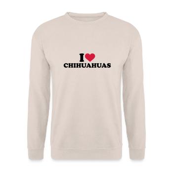 I love Chihuahuas - Unisex Sweatshirt - sand - Front - Alina (178cm) & Michal (187cm)