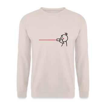 love tin can telephone couple shirt - boy - Unisex Pullover - Sand - Vorne - Alina (178cm) & Michal (187cm)
