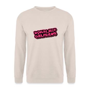 Worlds best Girlfriend Comic Cartoon - Unisex Sweatshirt - sand - Front - Alina (178cm) & Michal (187cm)