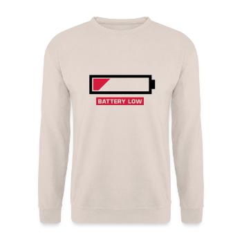 battery_low__f2 - Unisex Pullover - Sand - Vorne - Alina (178cm) & Michal (187cm)
