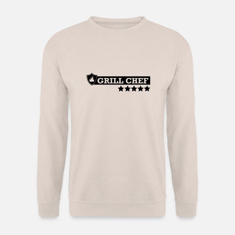 Grill,Grillen,BBQ,Koch,Chef,Fleisch,Sommer,Wurst, - Unisex Pullover - Sand